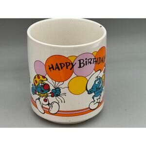 Smurfs HAPPY BIRTHDAY Vintage 1981 Mug